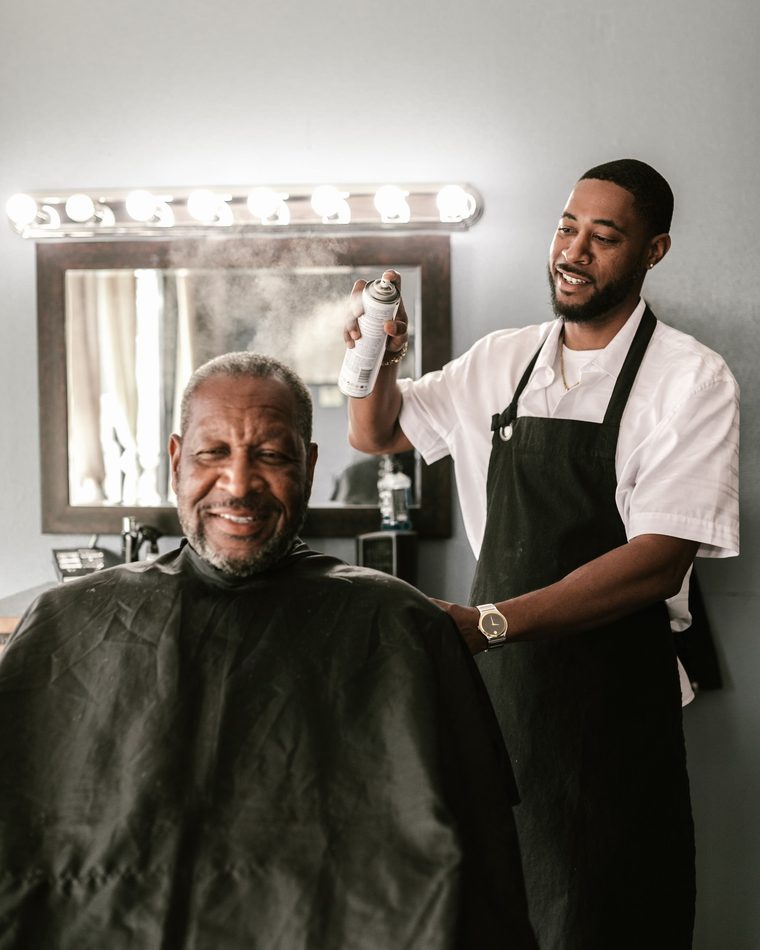 A barber with a client