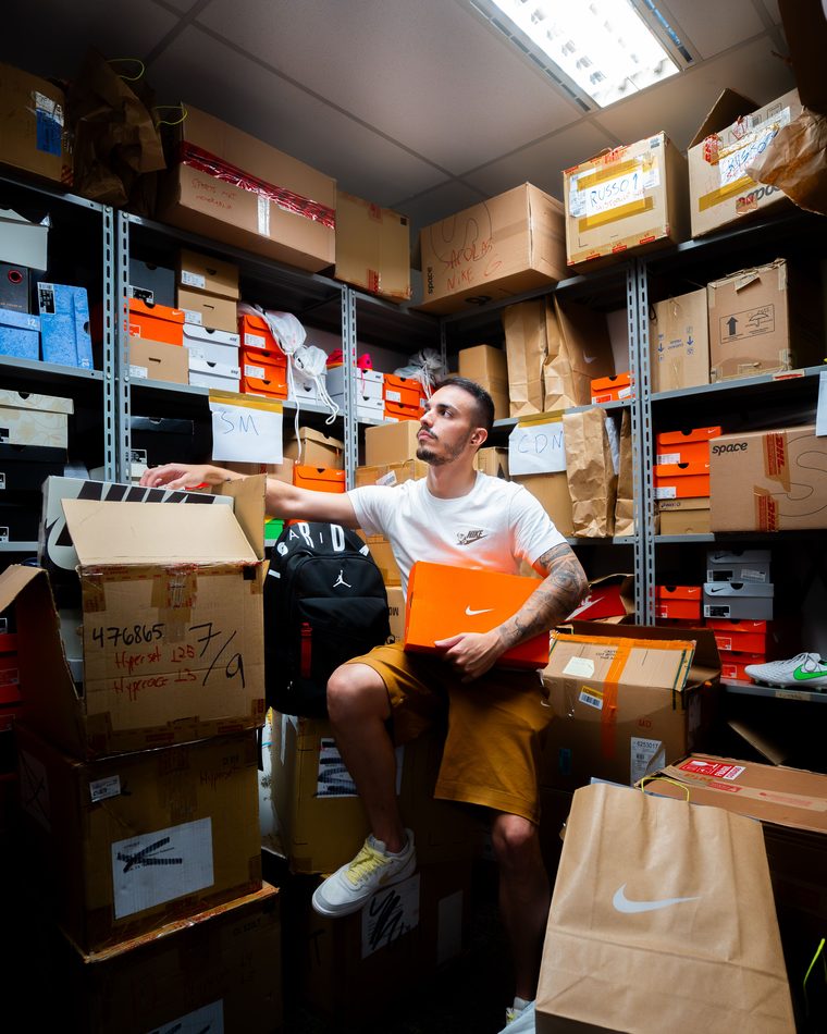 An owner packing customer orders